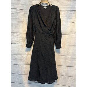 Somerset Long Sleeve Black Eyelet Wrap Dress Size 8